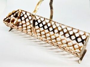 Silver-plated cutlery basket