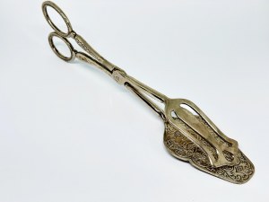 Zinc plated silver plated cake tongs