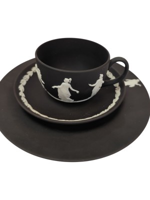 Wedgwood black porcelain set with cups
