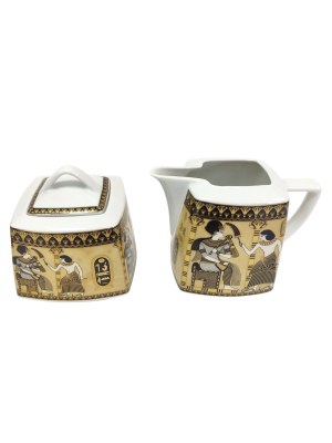 Limoges design Fathi Mahmoud Made in Egypt enamel porcelain set in ancient Egyptian style