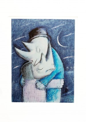 Jozef Wilkoń (b. 1930), Rhinos in Love, from the series ''Rhino Blues,'' 2022