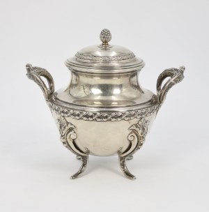 Sugar bowl with two handles, with lid