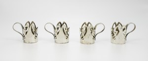 Set of 4 glass baskets