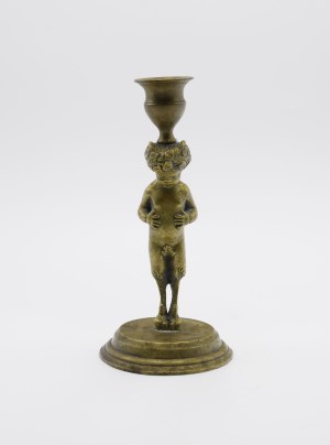 Candle holder with the figure of a small satyr