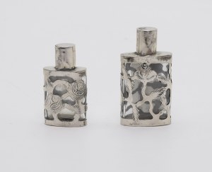 A pair of perfume bottles