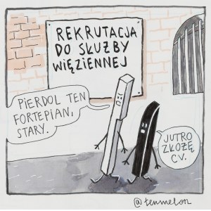 melon, Rekrutacja do służby więziennej, ilustracja satyryczna, 2022
