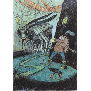 Jacek Fras (b. 1977), Tribute to George the Hedgehog, illustration, 2013