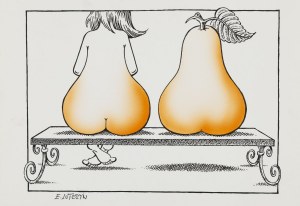 Edward Lutczyn (b. 1947, Heppenheim), Bench, satirical illustration