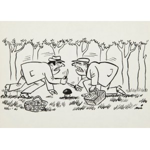 Gwidon Miklaszewski (1912 Berlin - 1999 Warszawa), - Ja go pierwszy zobaczyłem!, ilustracja satyryczna