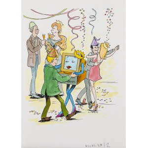 Szarlota Pawel (1947 - 2018 ), Projekt ilustracji do czasopisma Komputer Świat, 1999