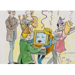 Szarlota Pawel (1947 - 2018 ), Projekt ilustracji do czasopisma Komputer Świat, 1999