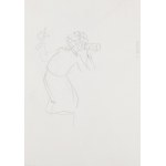 Szarlota Pawel (1947 - 2018 ), W łóżku, ilustracja satyryczna
