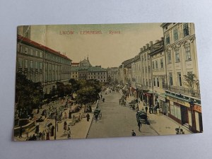 LVIV POSTCARD LEMBERG MARKET STAMP