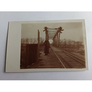 PHOTO SOLDIER, RAILROAD TRACKS, PRE-WAR