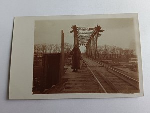 PHOTO SOLDIER, RAILROAD TRACKS, PRE-WAR