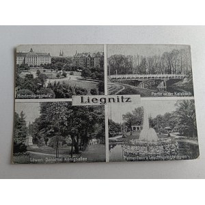POCZTÓWKA LEGNICA LIEGNITZ, 4 WIDOKI, PRZEDWOJENNA