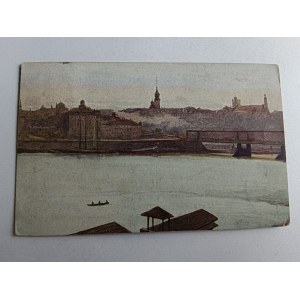 POCZTÓWKA WARSZAWA WIDOK Z PRAGI, MAL PIOTROWSKI, ZNACZEK, STEMPEL
