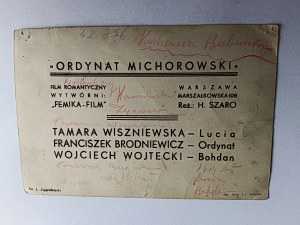 KARTKA FILM ORDYNAT MICHOROWSKI, FEMIKA FILM, DIR SZARO, WISZNIEWSKA, BRODNIEWICZ, WOJTECKI, FOT ZAJĄCZKOWSKI