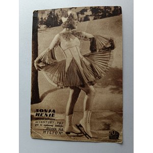 KARTKA FILM JEDNA NA MILION, SONJA HENIE, 20 CENTURY FOX LOGO, PIECZĄTKA KINO ORZEŁ, OLKUSZ