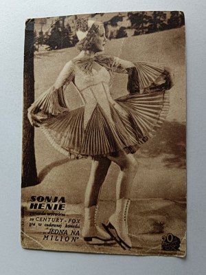 CARD MOVIE ONE IN A MILLION, SONJA HENIE, 20TH CENTURY FOX LOGO, EAGLE CINEMA STAMP, OLKUSZ