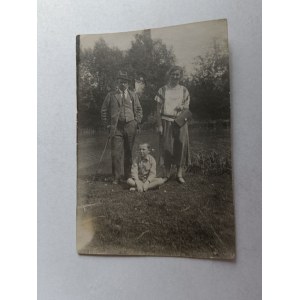 ZDJĘCIE TREMBOWLA MĘŻCZYZNA KOPBIETA DZIECKO 1924 R