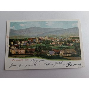 POCZTÓWKA CIEPLICE ŚLĄSKIE ZDRÓJ WARMBRUNN, DŁUGI ADRES, 1900 R, ZNACZEK, STEMPEL