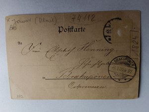POSTCARD JAWOR JAUER, TOWN HALL, LONG ADDRESS, 1900, STAMP