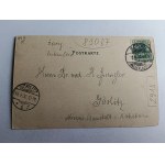 POCZTÓWKA ŻARY SORAU, RATUSZ, DŁUGI ADRES, 1900 R, ZNACZEK, STEMPEL