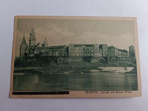 POSTCARD KRAKOW CASTLE FROM THE SIDE OF THE WISLA RIVER