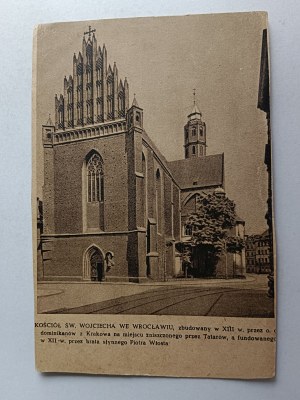 POSTCARD WROCŁAW CHURCH OF ST. WOJCIECH