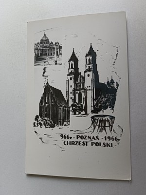 PHOTO POZNAŃ CHURCH 1966, ANNIVERSARY OF BAPTISM OF POLAND