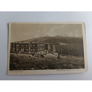 CARTOLINA RIESENGEBIRGE RIESENGEBIRGE CAPANNA PETERBAUDE, FRANCOBOLLO 1921