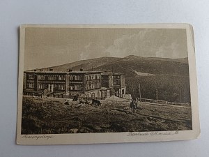 POSTCARD KARKONOSZE RIESENGEBIRGE CHALET PETERBAUDE, STAMP 1921