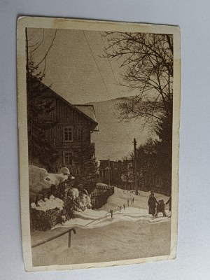 POSTCARD SZCZAWNICA UL SOBIESKIEGO IN WINTER