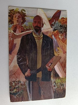 POSTCARD POLISH PAINTING MALCZEWSKI, SELF PORTRAIT