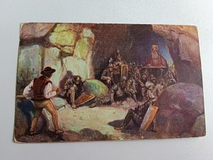 POSTCARD PAINTING POLISH PAINTING BUILD UP HOLY KNIGHTS