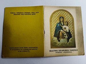 SCAPULAR BROTHERHOOD MEMBERSHIP BOOKLET, DAMAGED (NOT STAPLED), BLACK, MONASTERY OF THE DISCALCED CARMELITES