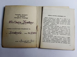 SCAPULAR BROTHERHOOD MEMBERSHIP BOOKLET, DAMAGED (NOT STAPLED), BLACK, MONASTERY OF THE DISCALCED CARMELITES