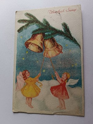 CHRISTMAS POSTCARD ANGEL BELL
