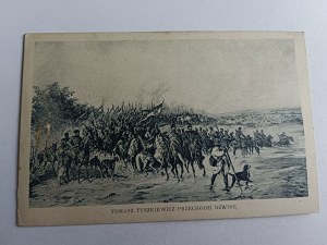 POSTCARD POLISH PAINTING TOMASZ TYSZKIEWICZ PASSES DŹWINA, DAMAGED