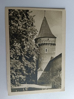 POSTCARD KRAKOW BASZTA PASSAMONIKÓW, STAMP JORDAN