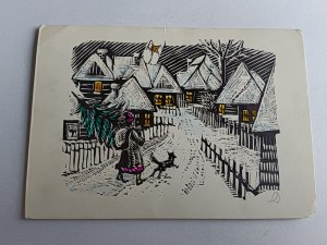 FOLD-OUT CHRISTMAS CARD ST. NICHOLAS