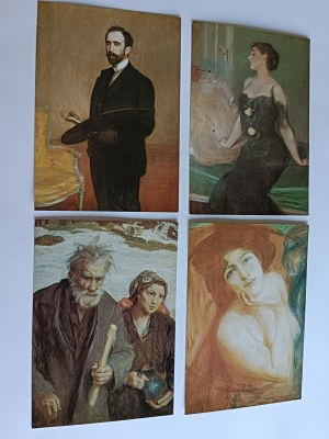 SET OF 9 POSTCARDS POLISH PAINTING TEODOR AXENTOWICZ