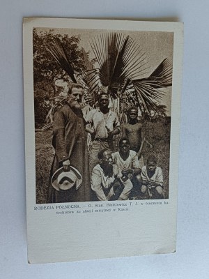 POSTCARD NORTHERN RHODESIA ZAMBIA, FATHER STAN HANKIEWICZ, KASISI, CATHOLIC MISSIONS