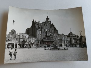 POSTCARD PRL CHOJNICE MARKET SQUARE WITH NEO-GOTHIC TOWN HALL