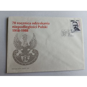ENVELOPE 70TH ANNIVERSARY OF REGAINING POLISH INDEPENDENCE, STAMP PIŁSUDSKI