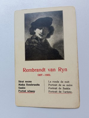 CARD PAINTING REMBRANDT VAN RYN SELF PORTRAIT