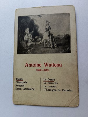CARD PAINTING ANTOINE WATTEAU DANCE