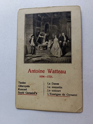 CARD PAINTING ANTOINE WATTEAU GERSAINT'S SIGNBOARD