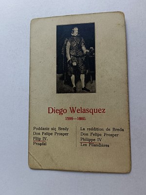 CARD PAINTING BY DIEGO WELASQUEZ PHILIP IV